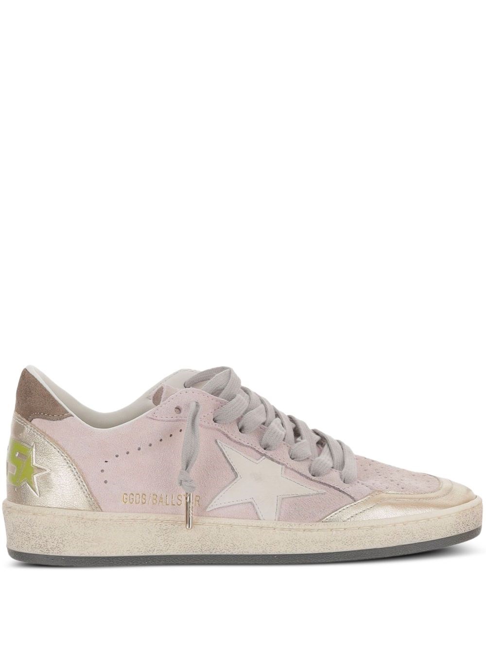 Golden Goose Ballstar Suede Upper Toe Tongue Heel And Spur Leather Star Sneakers Multicolor In Pink