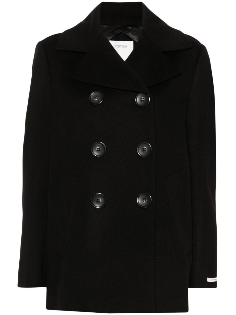 Sportmax Wool Coat In Black