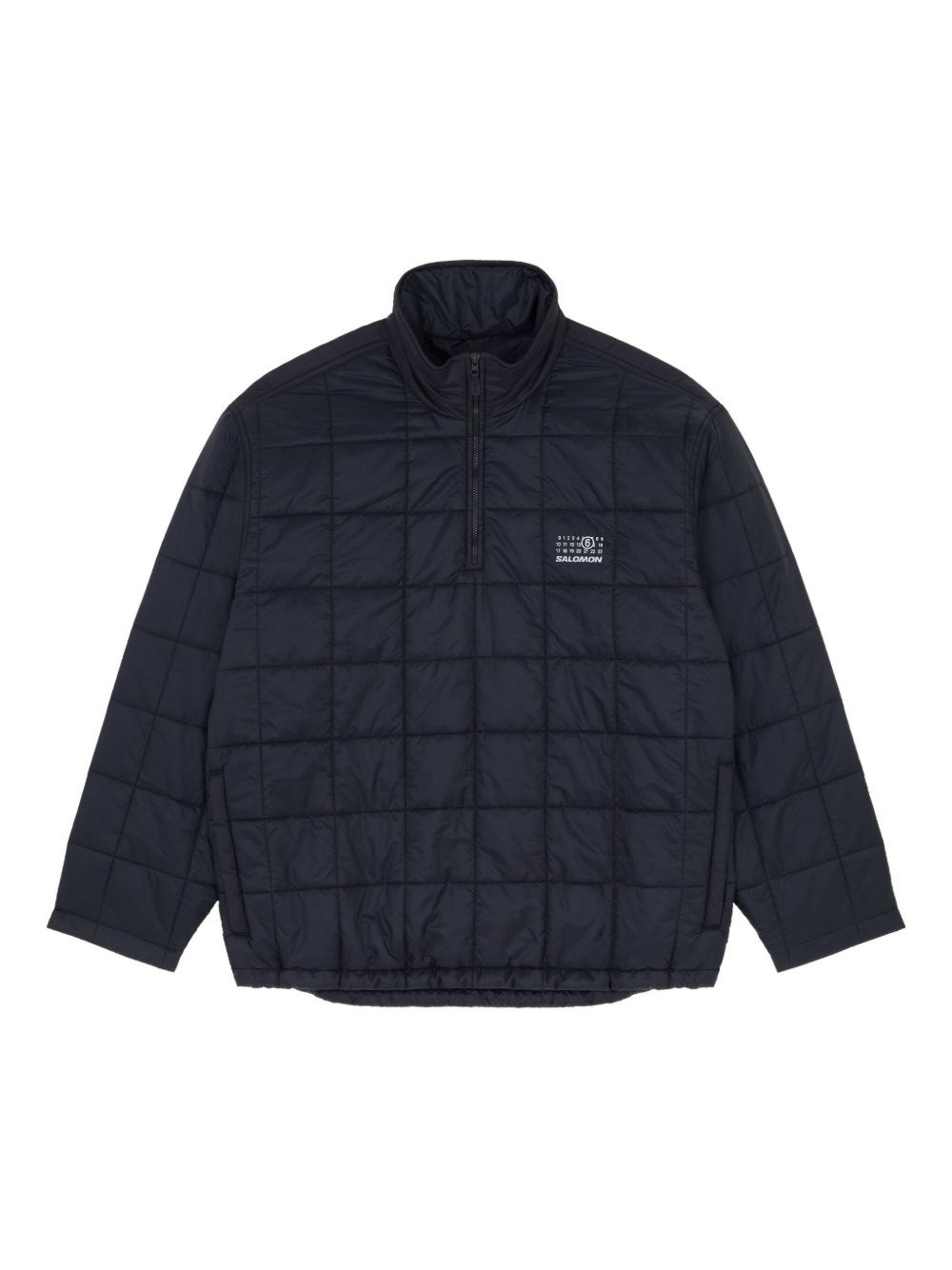 Mm6 Maison Margiela Quilted Jacket With High Collar And Cuffs In Blue