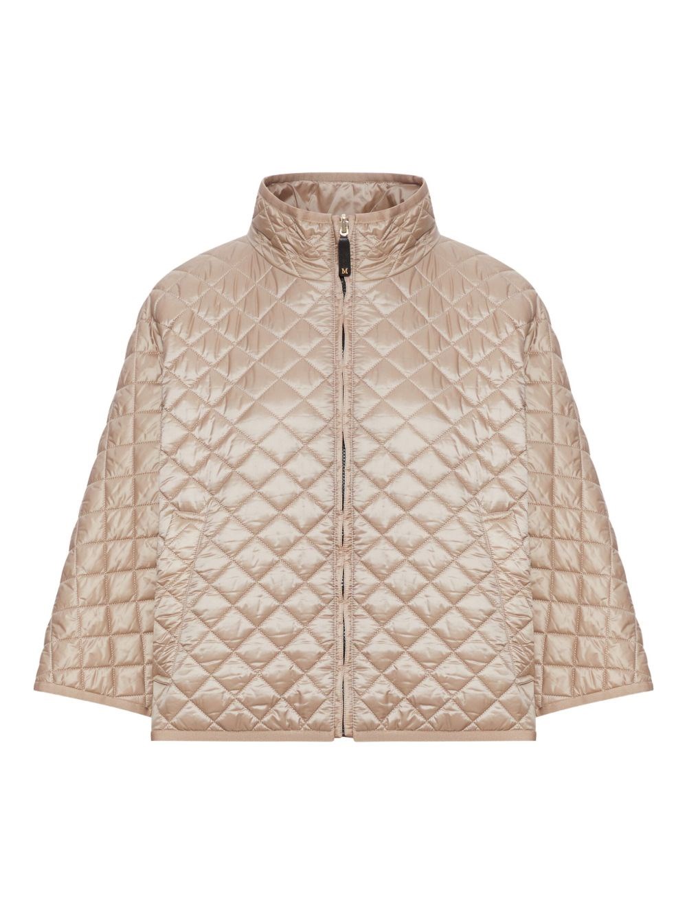 Max Mara The Cube Quilted Nylon Cape In Gray