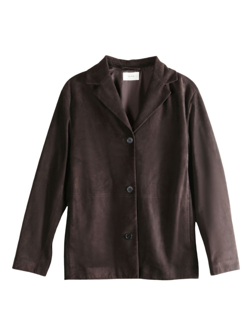 The Row Fabiana Suede Leather Blazer Jacket In Brown