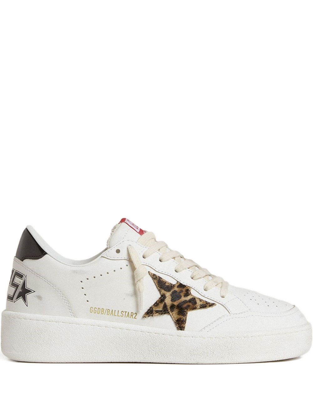 Golden Goose Leopard-print Leather Star Sneakers In Multi