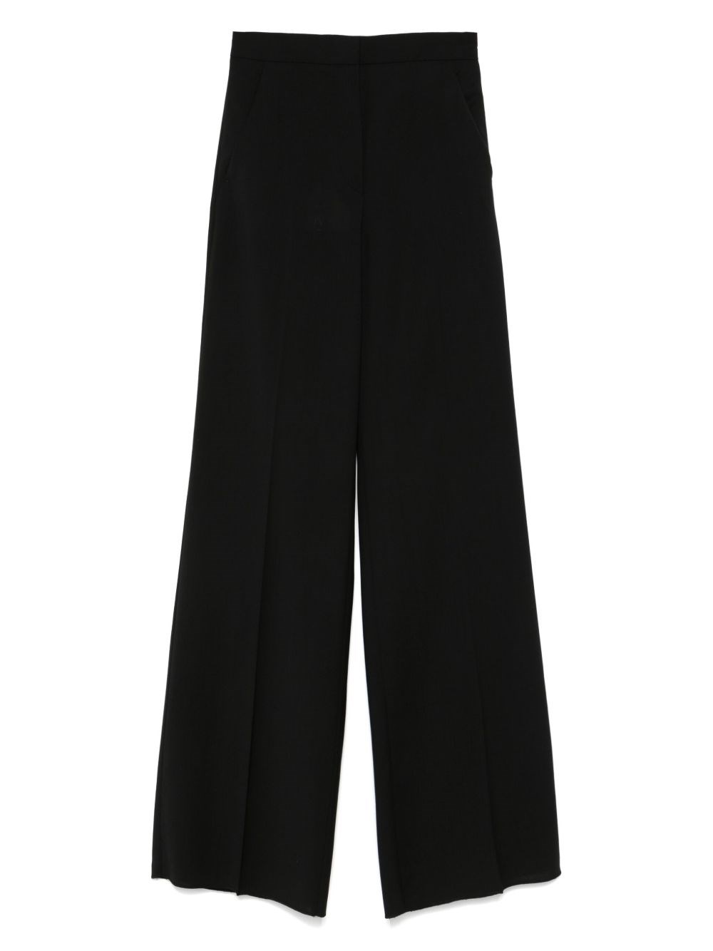 Max Mara Wide-leg Tailored Pants With Clean Waistband In Black