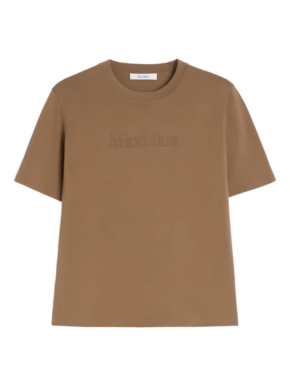 Max Mara Adelio Embossed-logo Short-sleeve T-shirt In Brown
