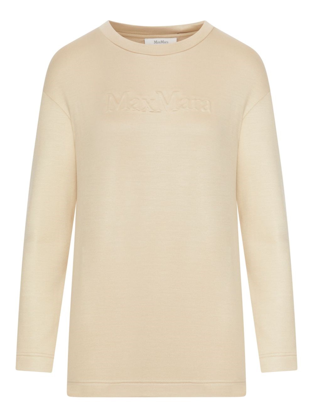 Max Mara Women Crewneck Cotton Sweatshirt In Sand
