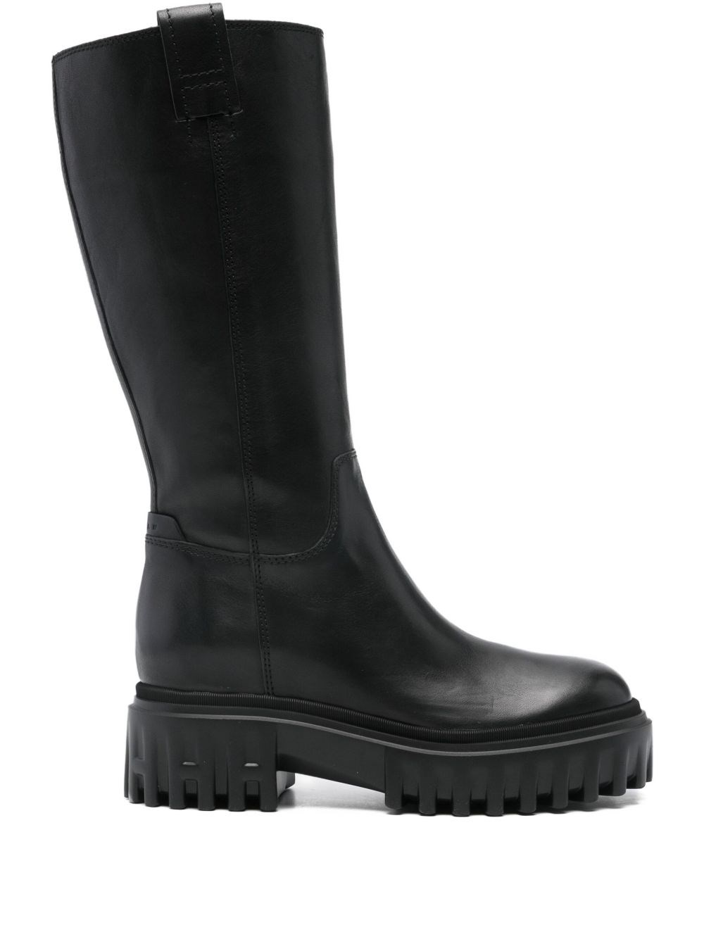 Hogan H700 Leather Boots In Black