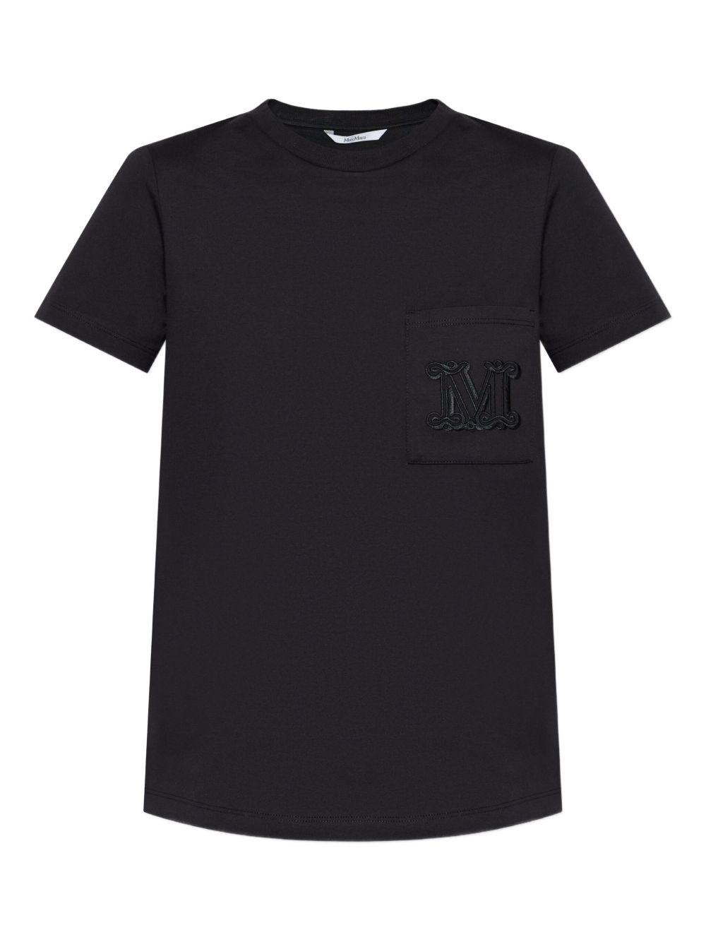 Max Mara Crew Neckline Logo Cotton T-shirt In Black