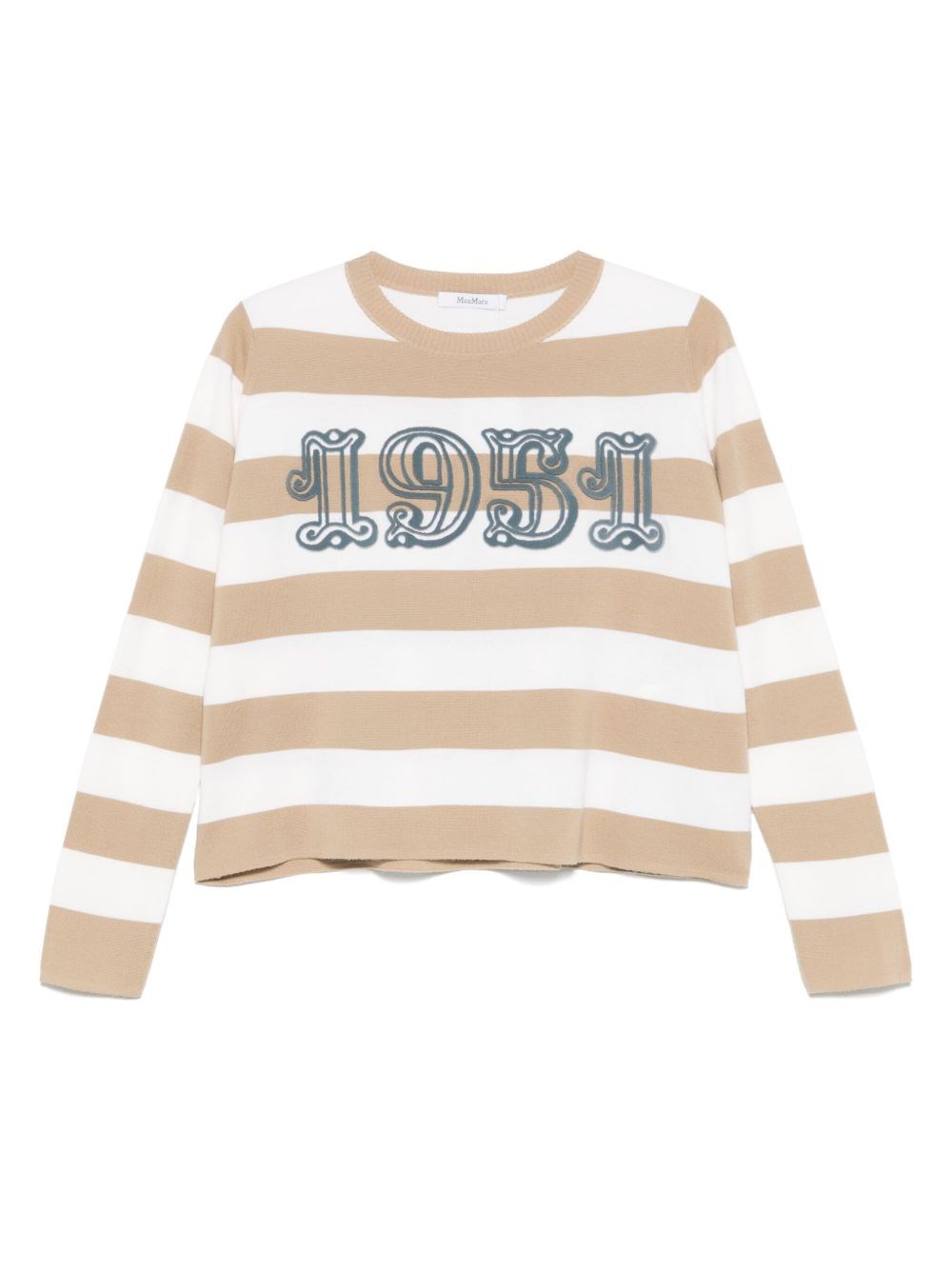 Max Mara Wool Striped Sweater In Sand