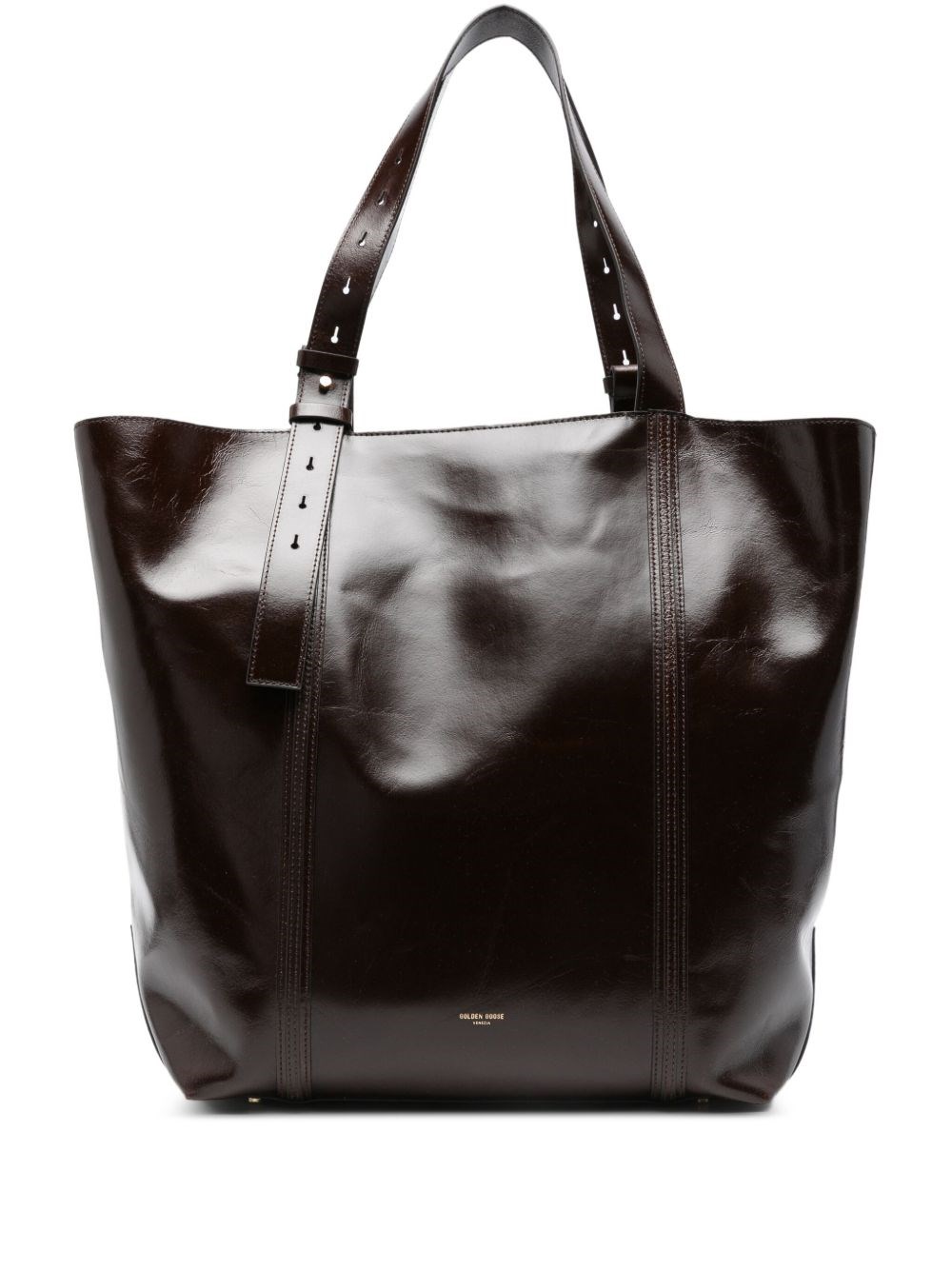 Golden Goose Leather Tote Bag Adjustable Strap In Brown