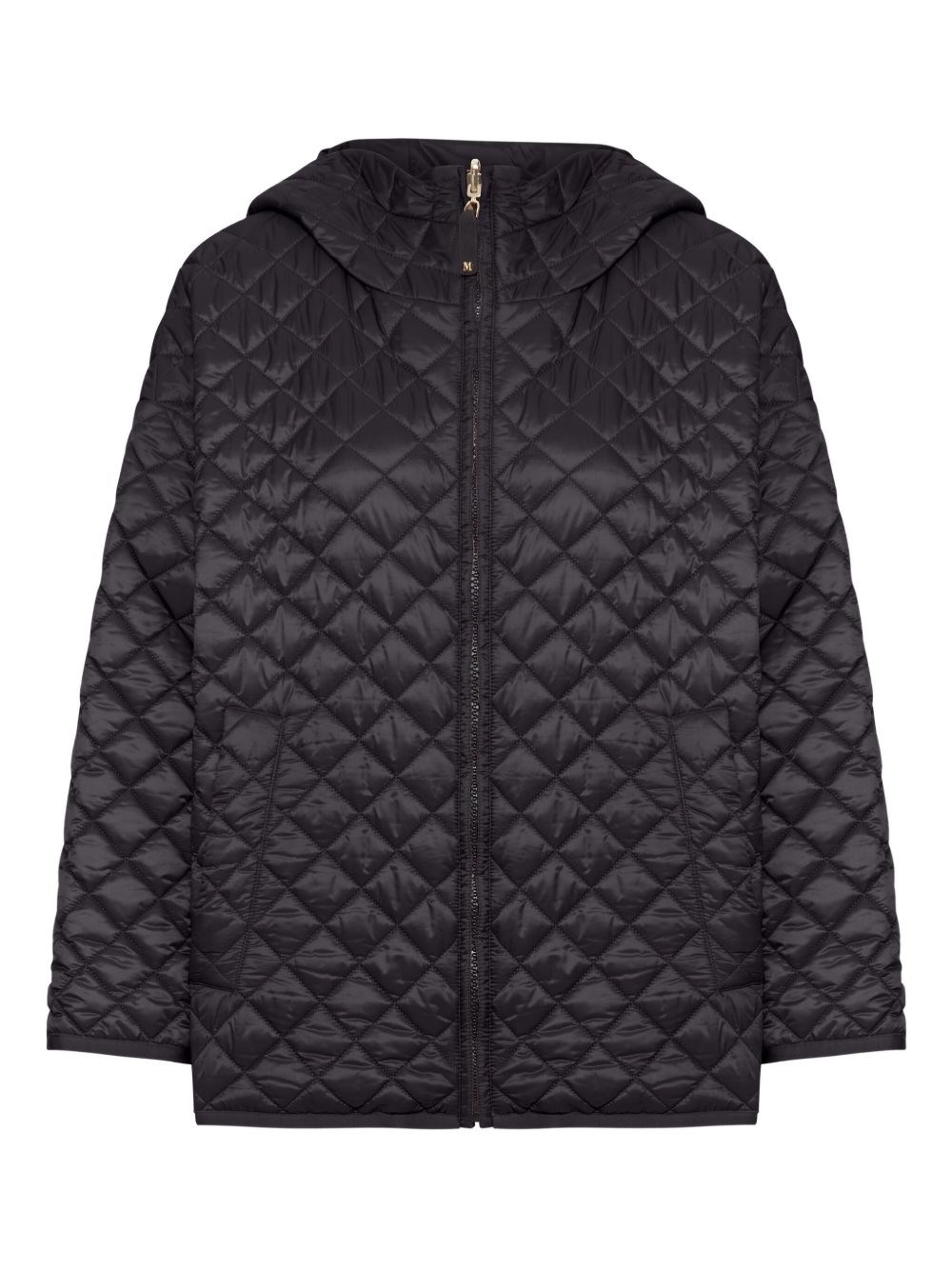Max Mara The Cube Leo Quilted Short Hooded Jacket Coats Black In Black