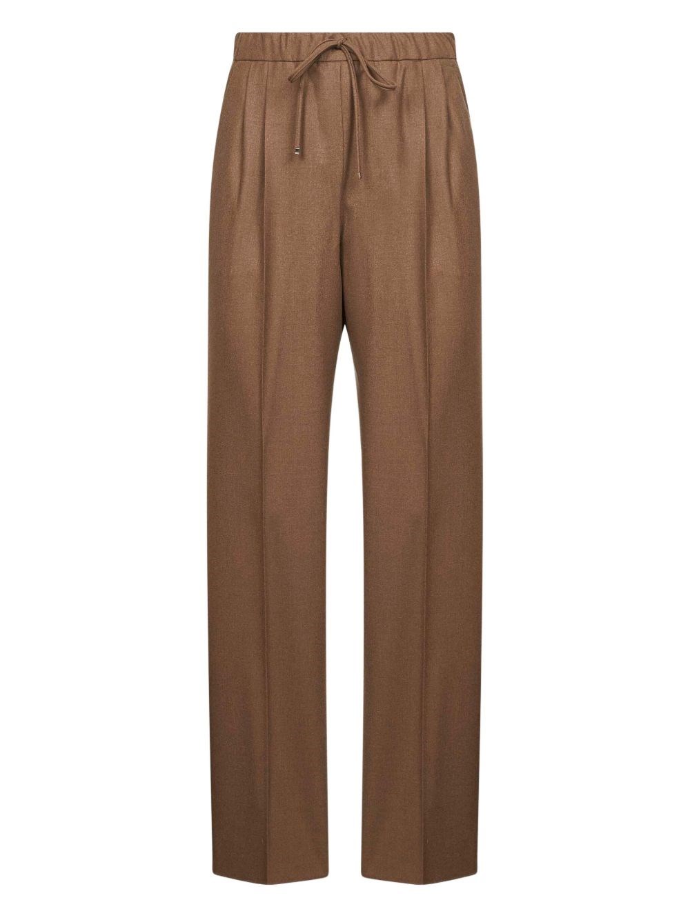 Max Mara Tobacco Stretch Cashmere Gatti Drawstring Trousers In Brown