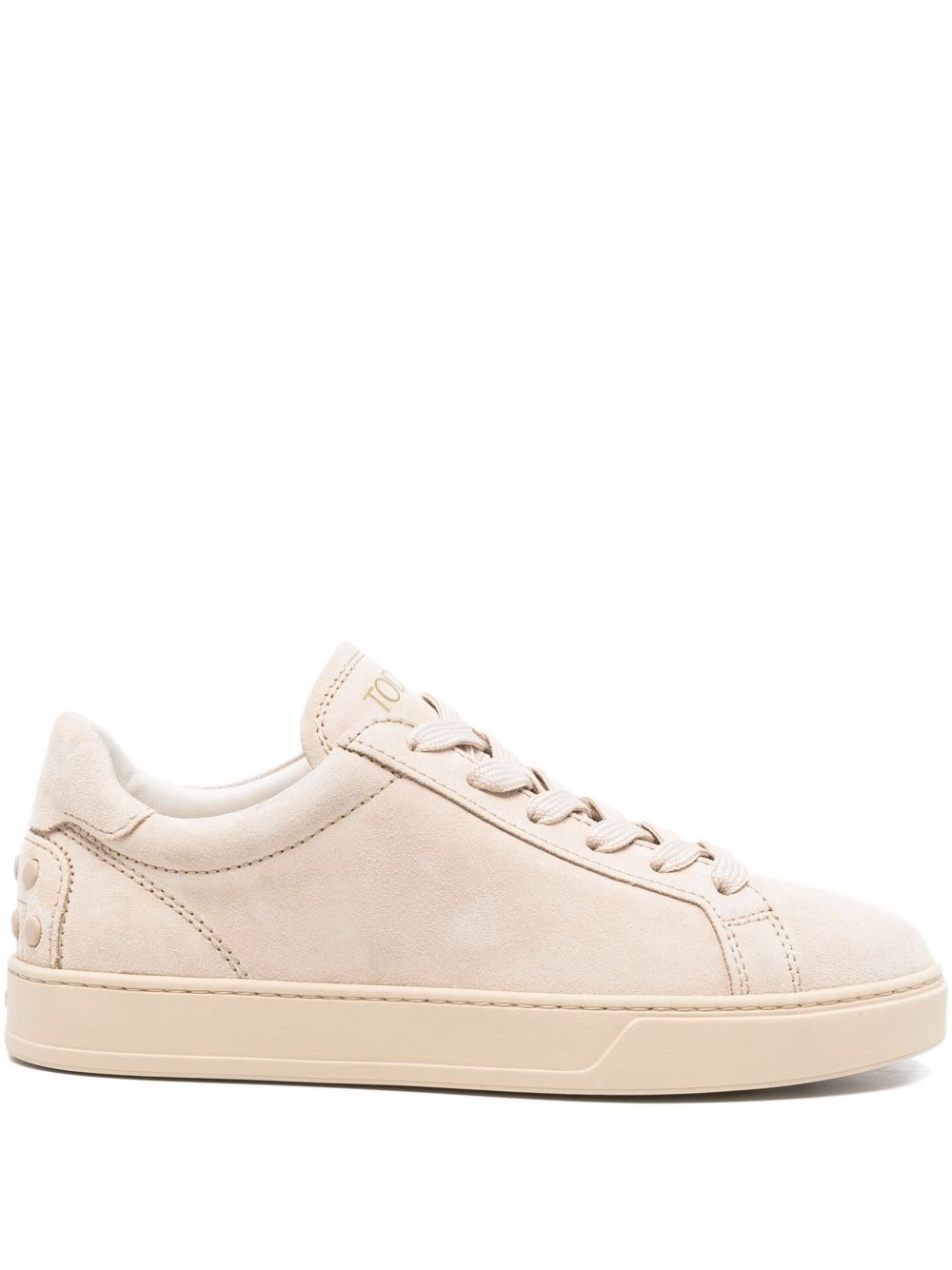 Tod's Suede Low-top Sneakers Studded Detailing In Neutral