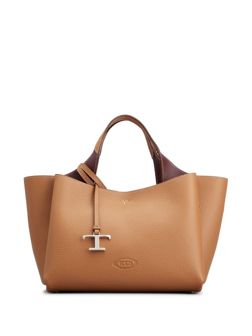 Tod's Mini Leather Shopping Bag In Brown