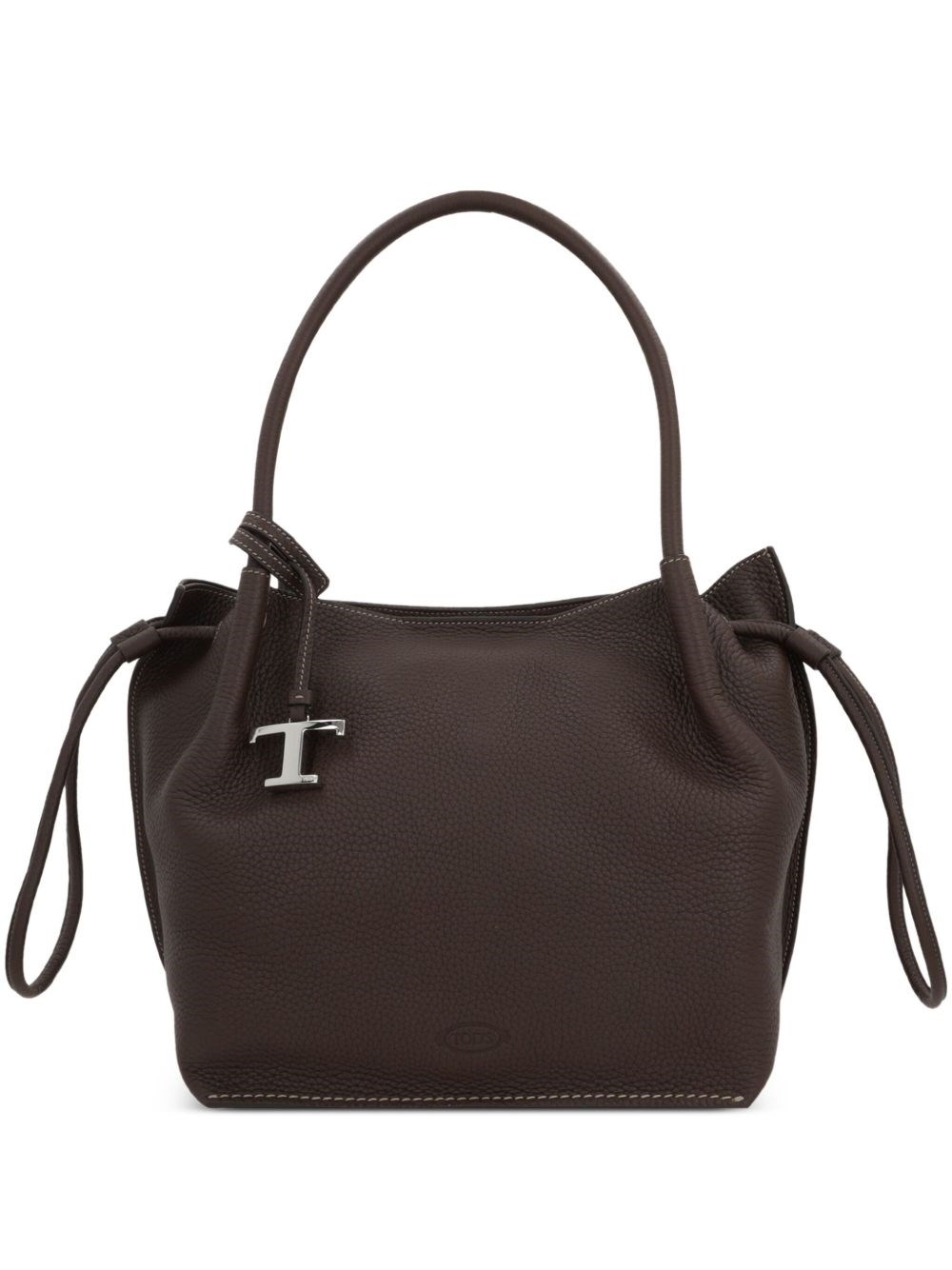 Tod's Brown Shoulder Bag With Two Top Handles And Drawstring Closure In Brown