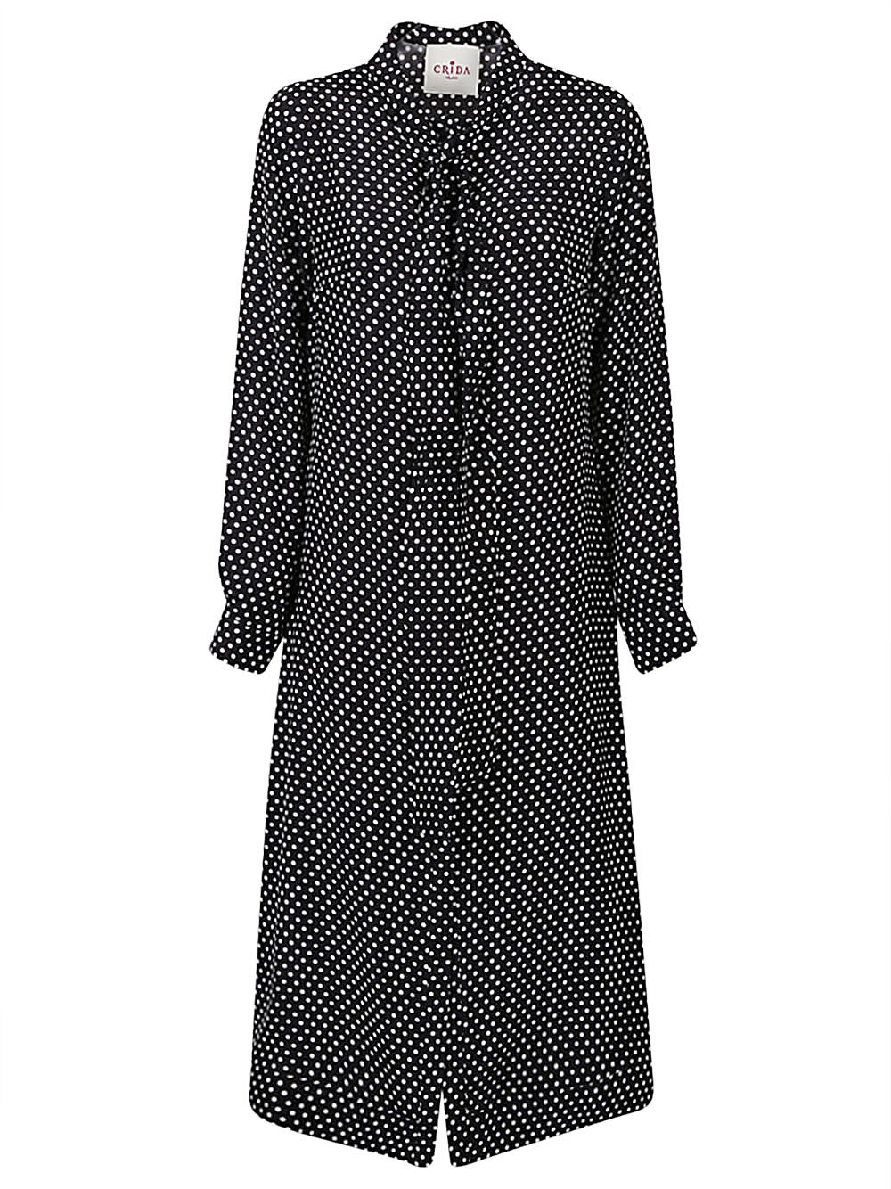 Cri.da Crida Polka Dot Silk Midi Dress