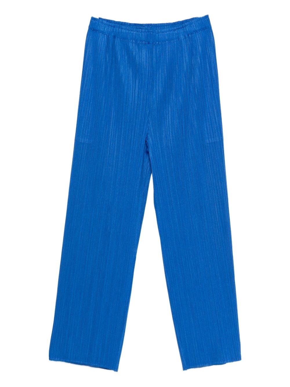 Issey Miyake Pleats Please Pleated Straight Trousers In Blue