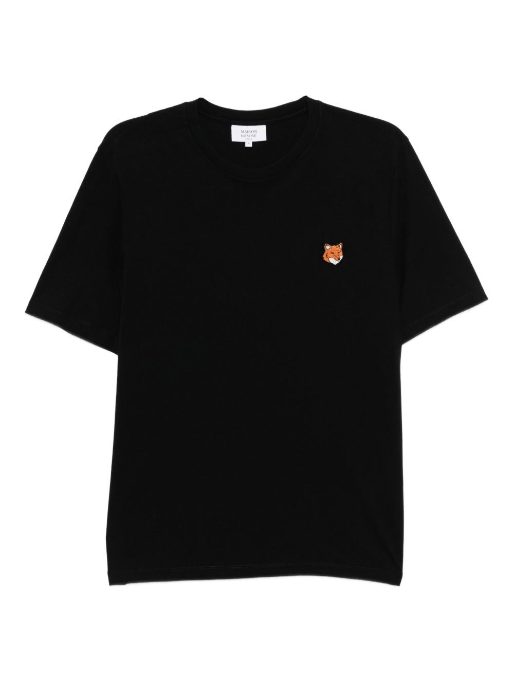 Maison Kitsuné Black Regular T-shirt With Logo Patch In Black