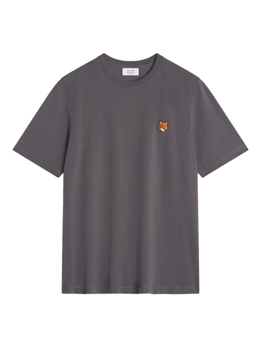 Maison Kitsuné Fox Head Regular Fit Cotton T-shirt In Gray