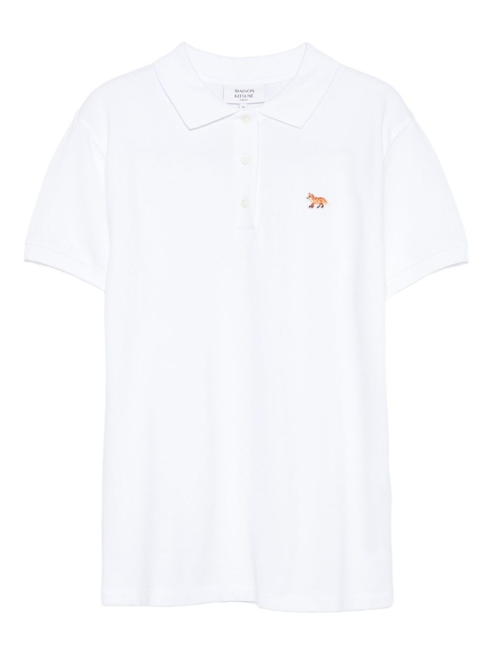 Maison Kitsuné Maison Kitsune' Baby Fox Cotton Polo Shirt In White