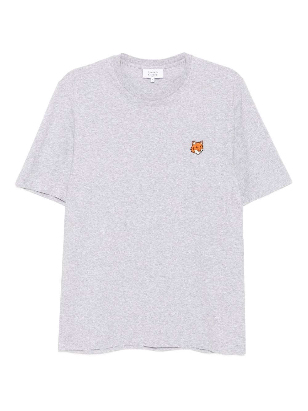 Maison Kitsuné Grey Fox Head Cotton T-shirt In Gray