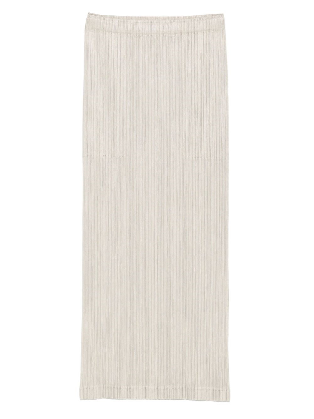 Issey Miyake Pleats Please  Pleated Long Skirt In White