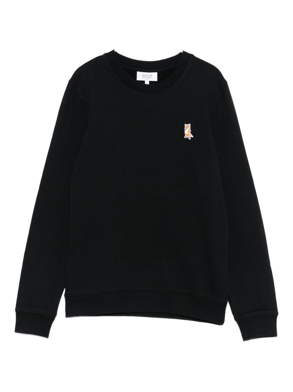 Maison Kitsuné Maison Kitsune' Lady Fox Cotton Crewneck Sweatshirt In Black