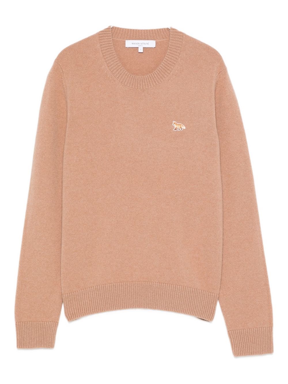 Maison Kitsuné Fox Design Wool Knit Jumper In Brown