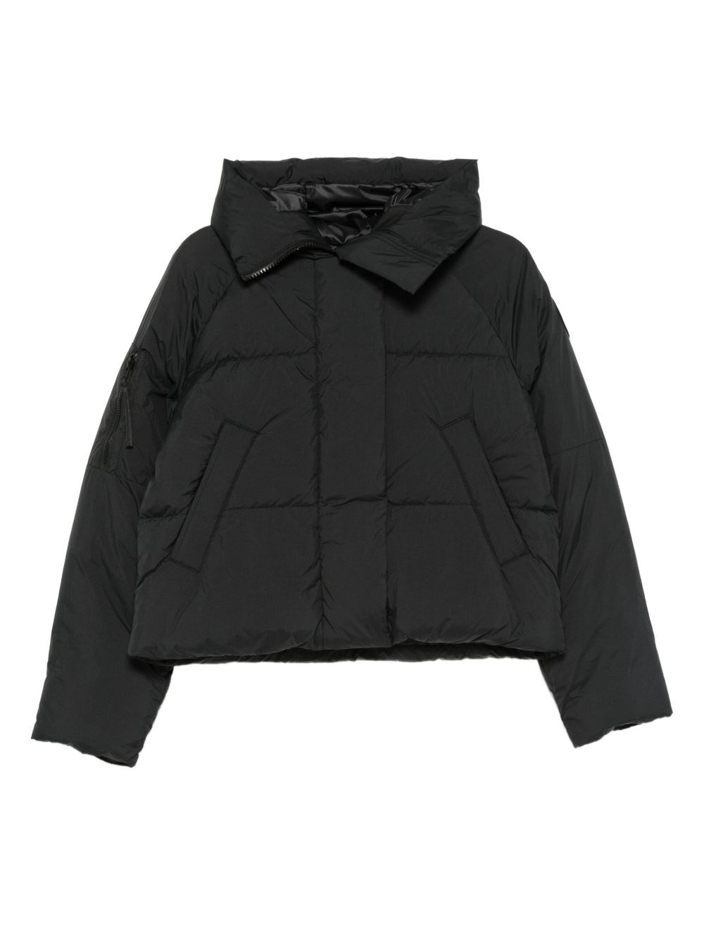 Canada Goose Hooded Long Sleeve Puffer Jacket In Black