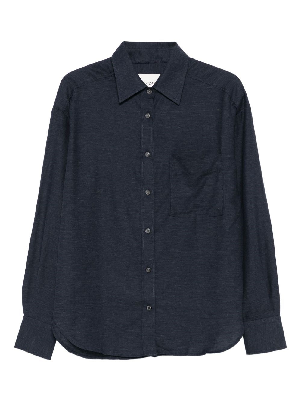 Closed Button-down Long-sleeved Shirt In Blue
