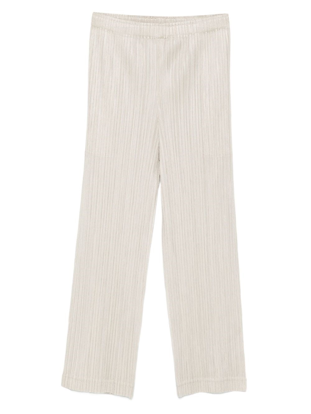 Issey Miyake Pleats Please  Pleated Slim Trousers In Neutral