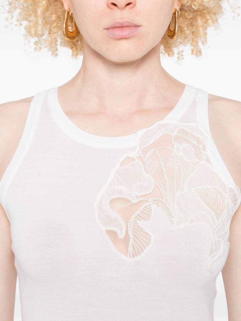 Ermanno Scervino Wool Tank Top In Neutral