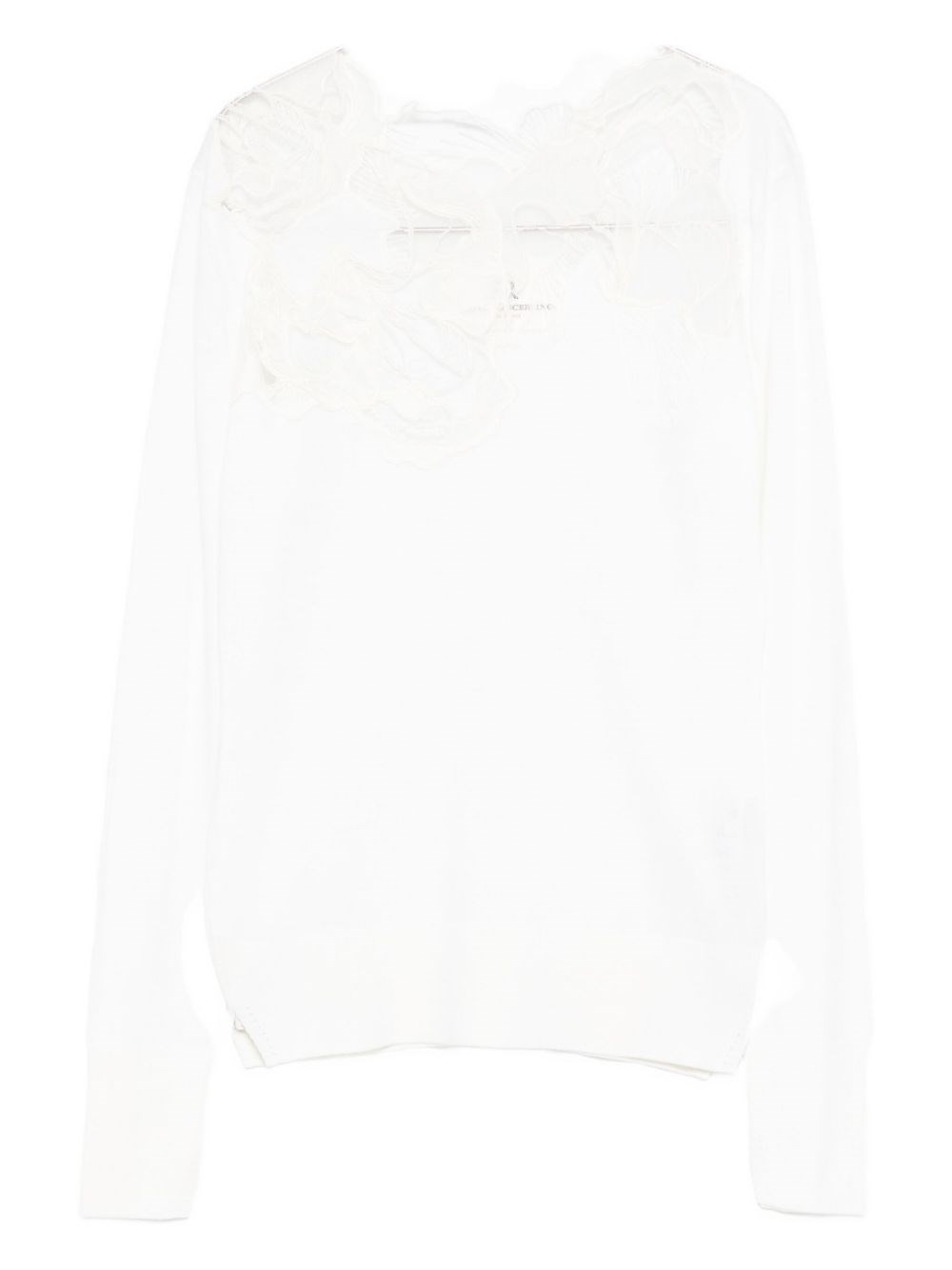 Ermanno Scervino Wool Turtle Neck Sweater In White