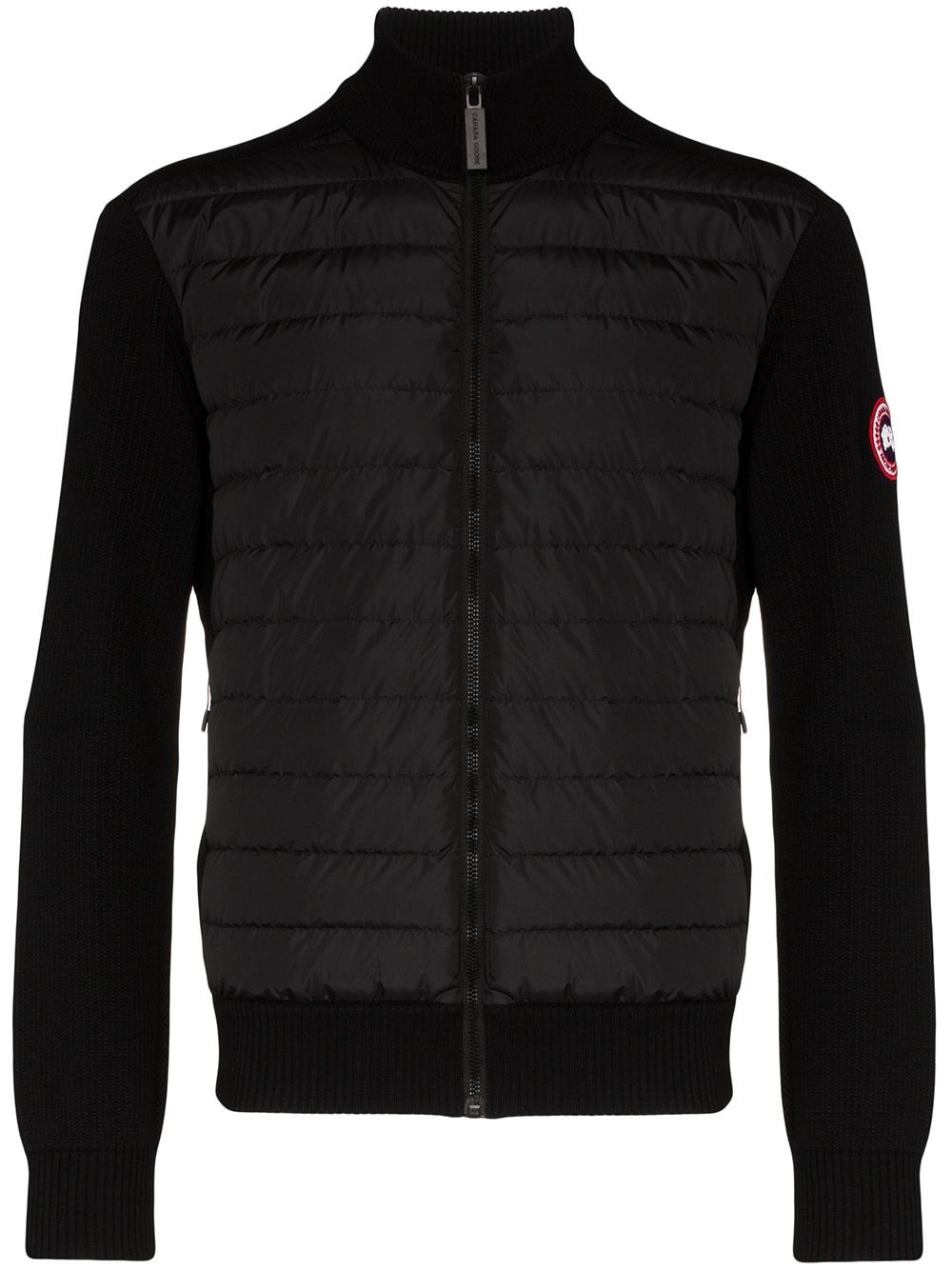 Canada Goose Wattierte Hybridge Huron Jacke Mit Reissverschluss In Black