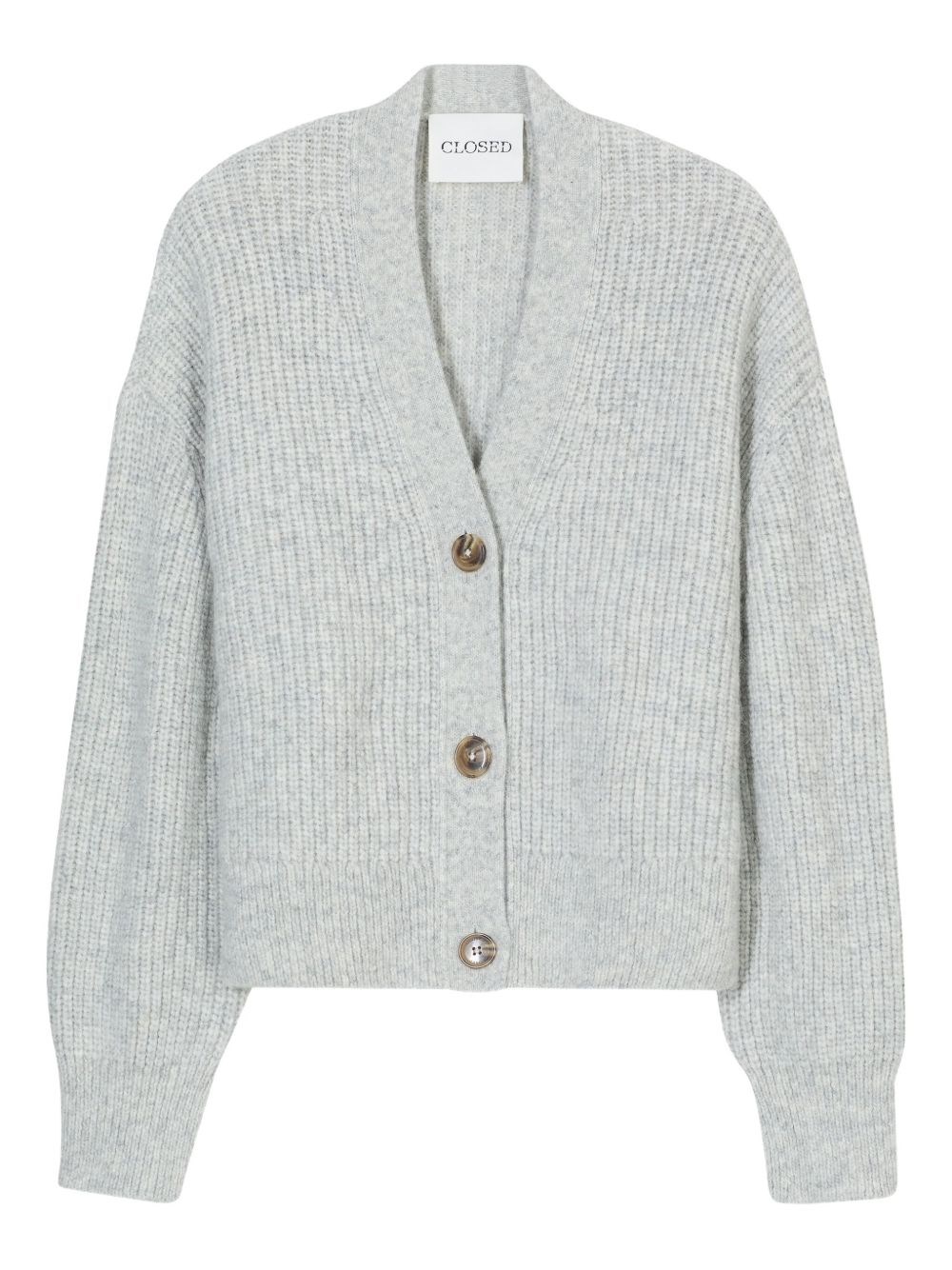 Closed Wool Blend V-necked Cardigan In Gray