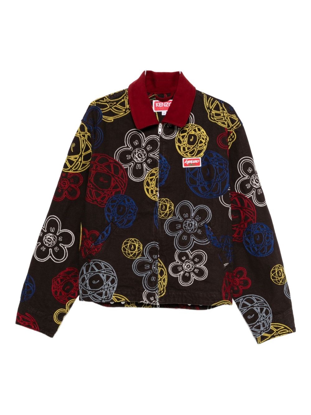 Kenzo Futura Embroidered Jacket In Brown