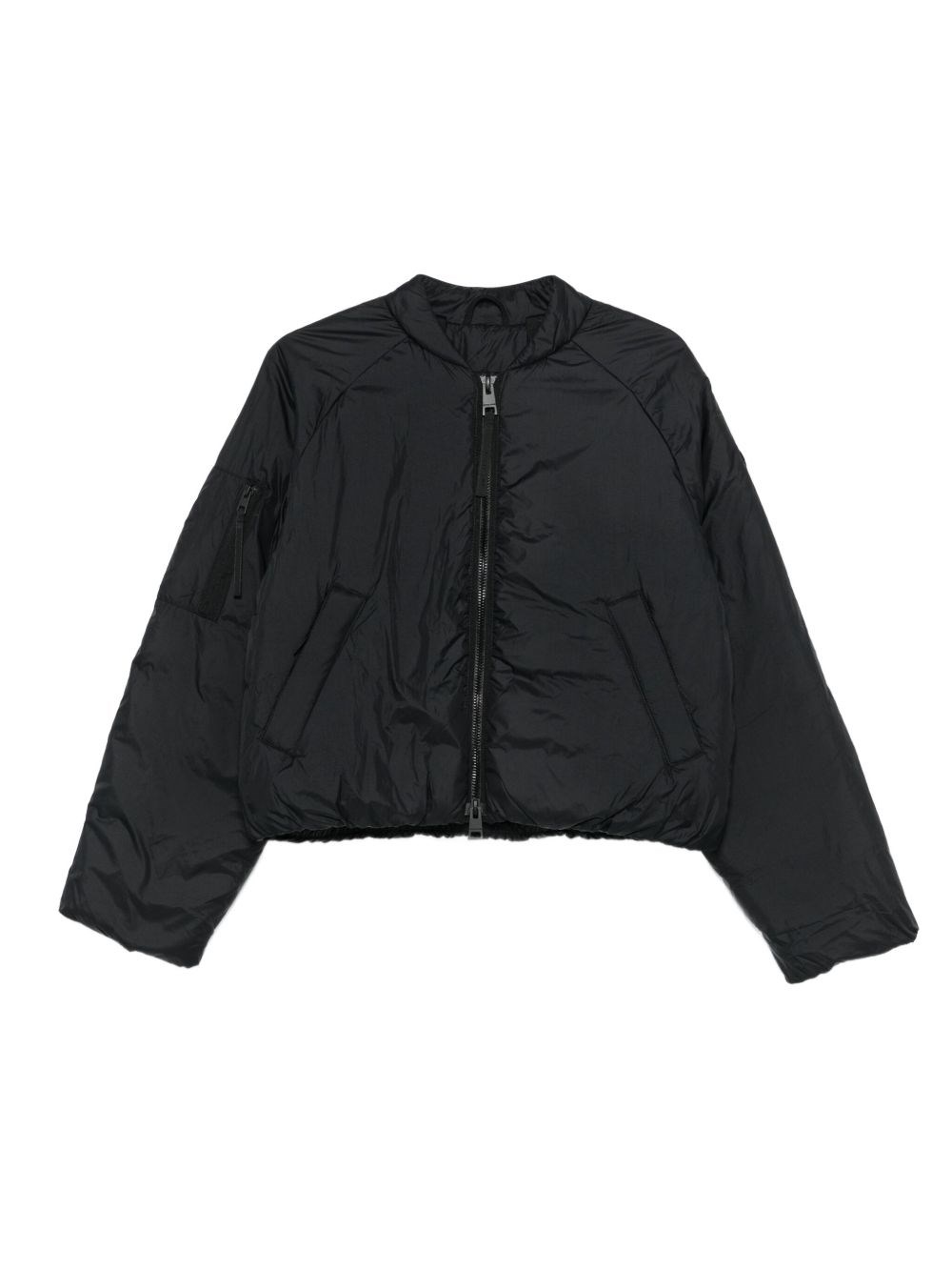 Canada Goose Cropped Lightweight Quilted Bomber Jacket In Black