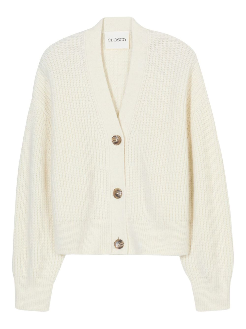 Closed Wool Blend V-necked Cardigan In White