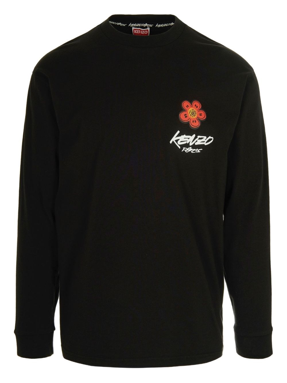 Kenzo Futura Logo Cotton T-shirt In Black