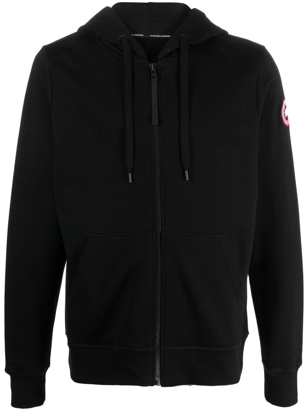Canada Goose Hooded Sweater With Front Pockets And Ribbed Cuffs In Black