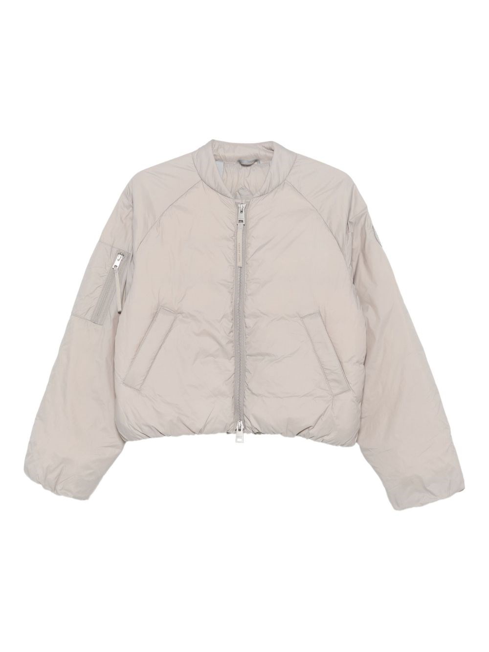 Canada Goose Quilted Bomber Jacket Featuring Long Sleeves In Neutral