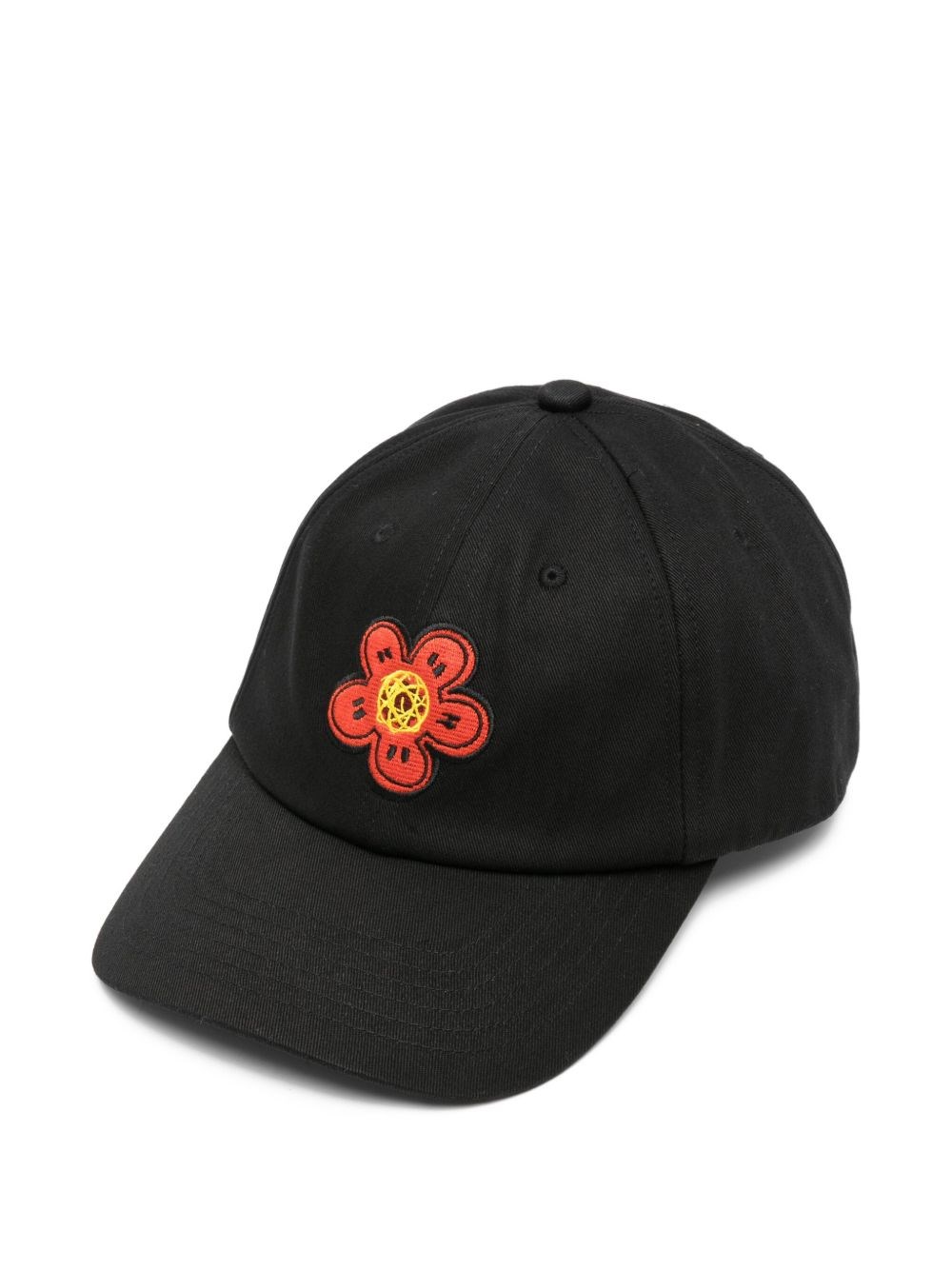 Kenzo Futura Logo Cotton Baseball Cap In Black