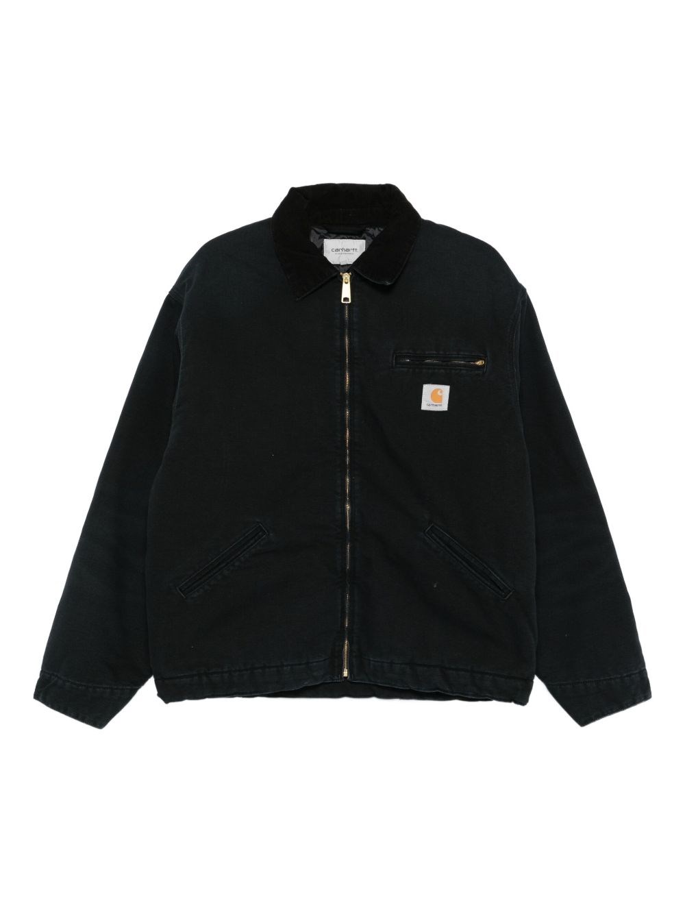 Carhartt Structured Collared Front Pocket Long Sleeve Jacket In Black