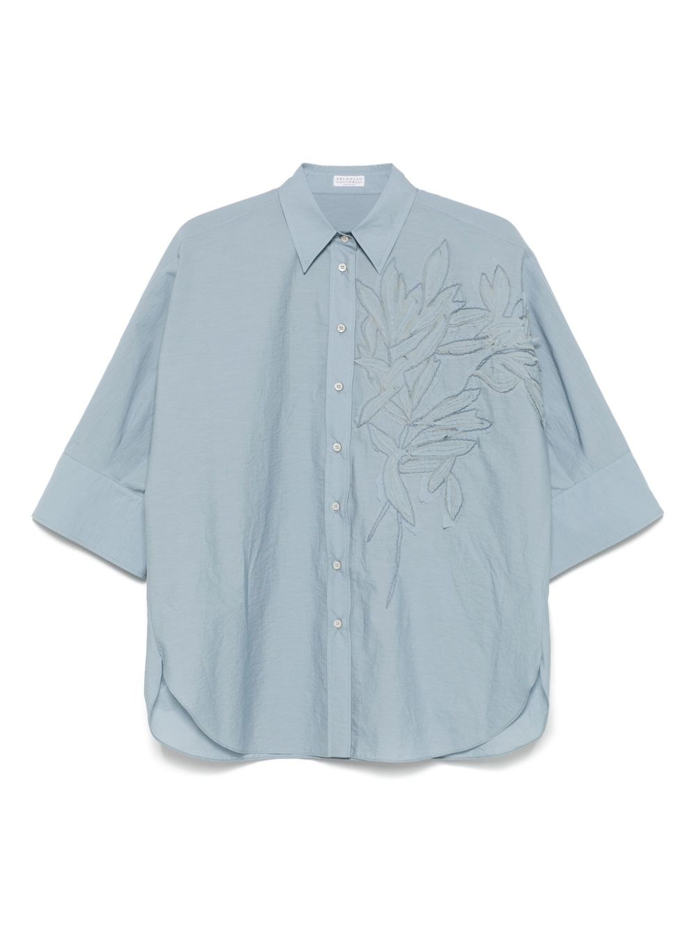 Embroidered Cotton Shirt - Brunello Cucinelli - Modalova