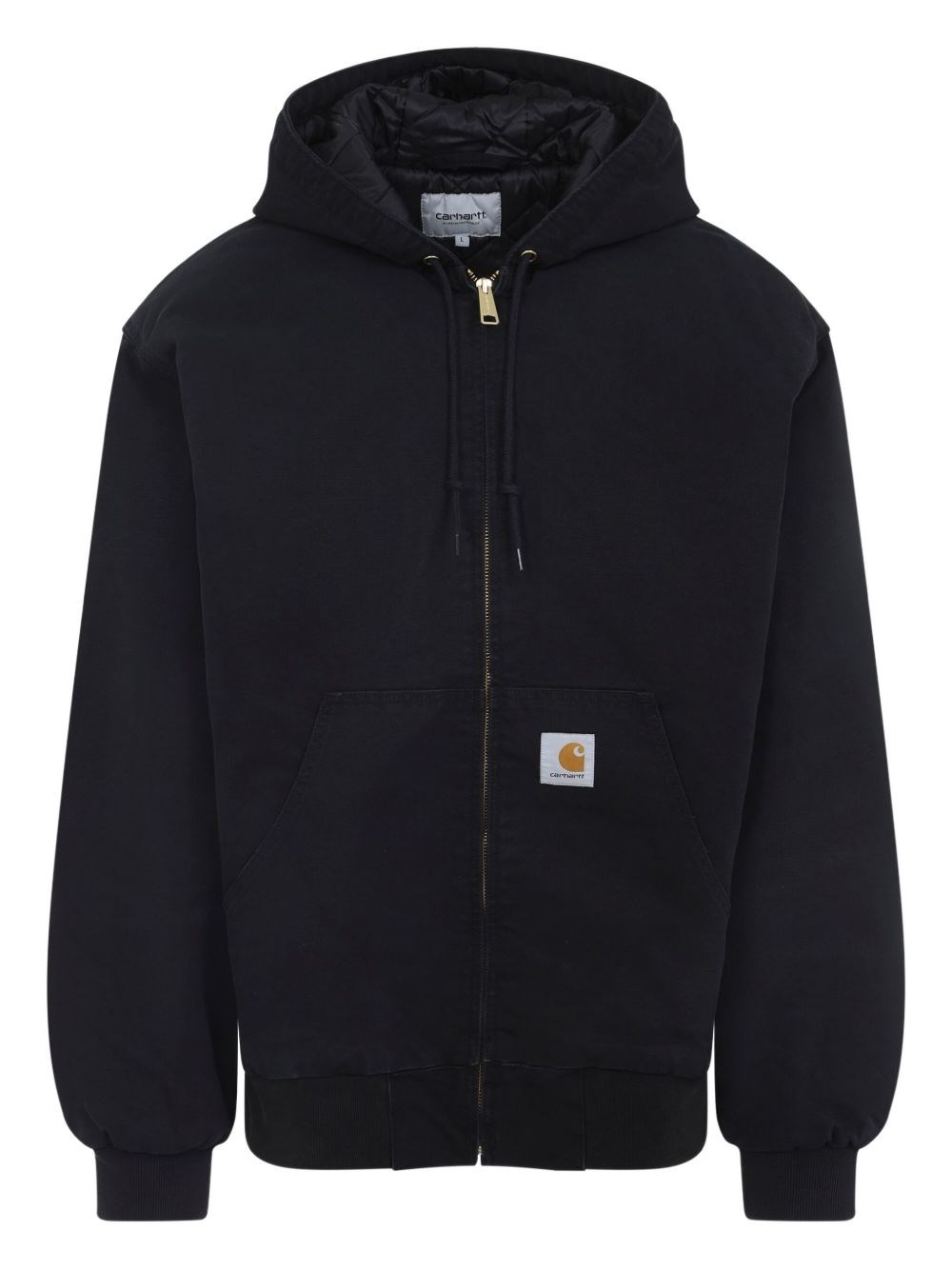 Carhartt Organic Cotton Hooded Blazer Kangaroo Pockets In Black