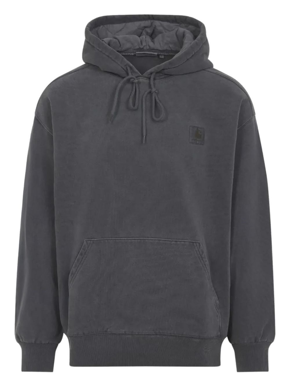 Carhartt Hooded Cotton Vista Sweater With Tonal Details And Logo Patch In Black