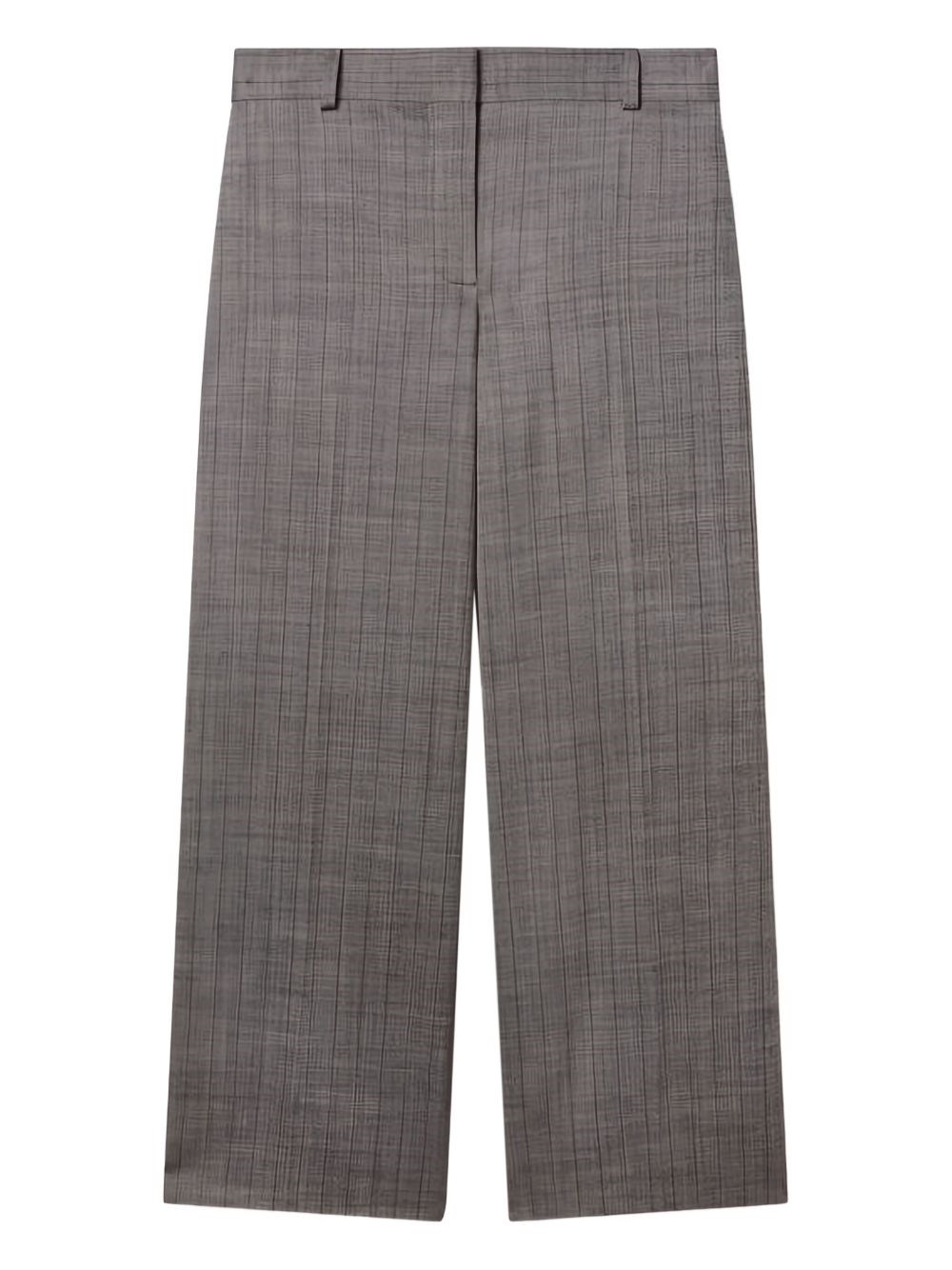 Stella Mccartney Checked Wide Leg Trousers With Back Pocket In Gray