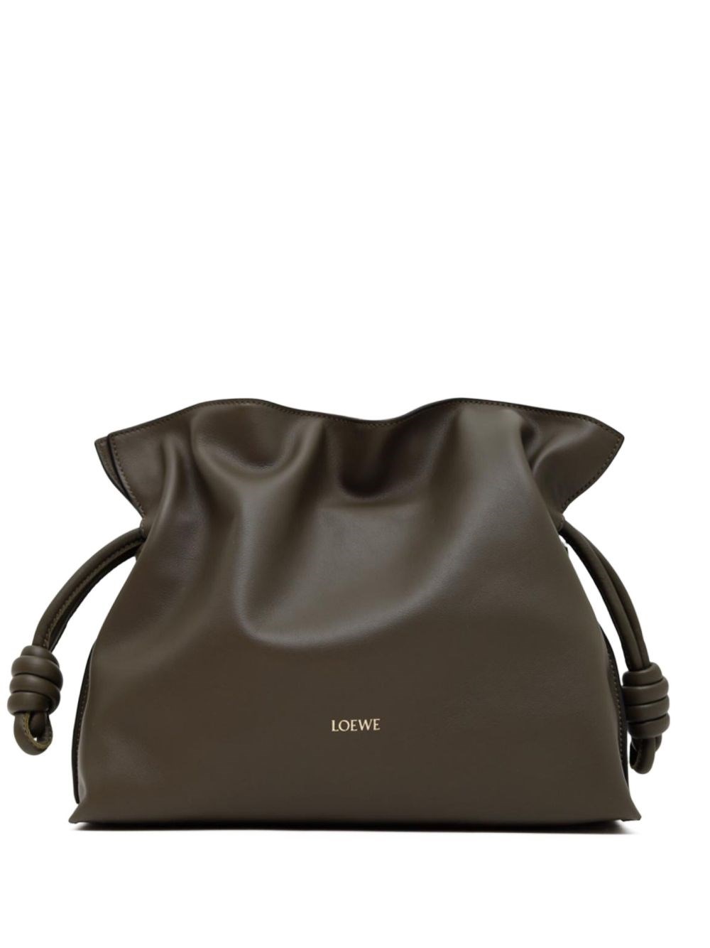 Loewe Flamenco Medium Leather Clutch In Green