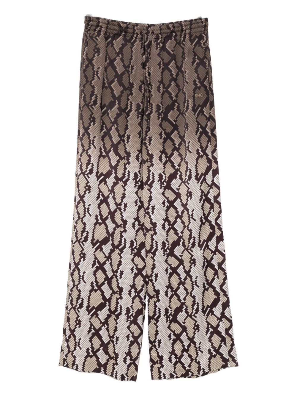 Stella Mccartney Snakeskin Pattern Wide Leg Pajama Trousers In White