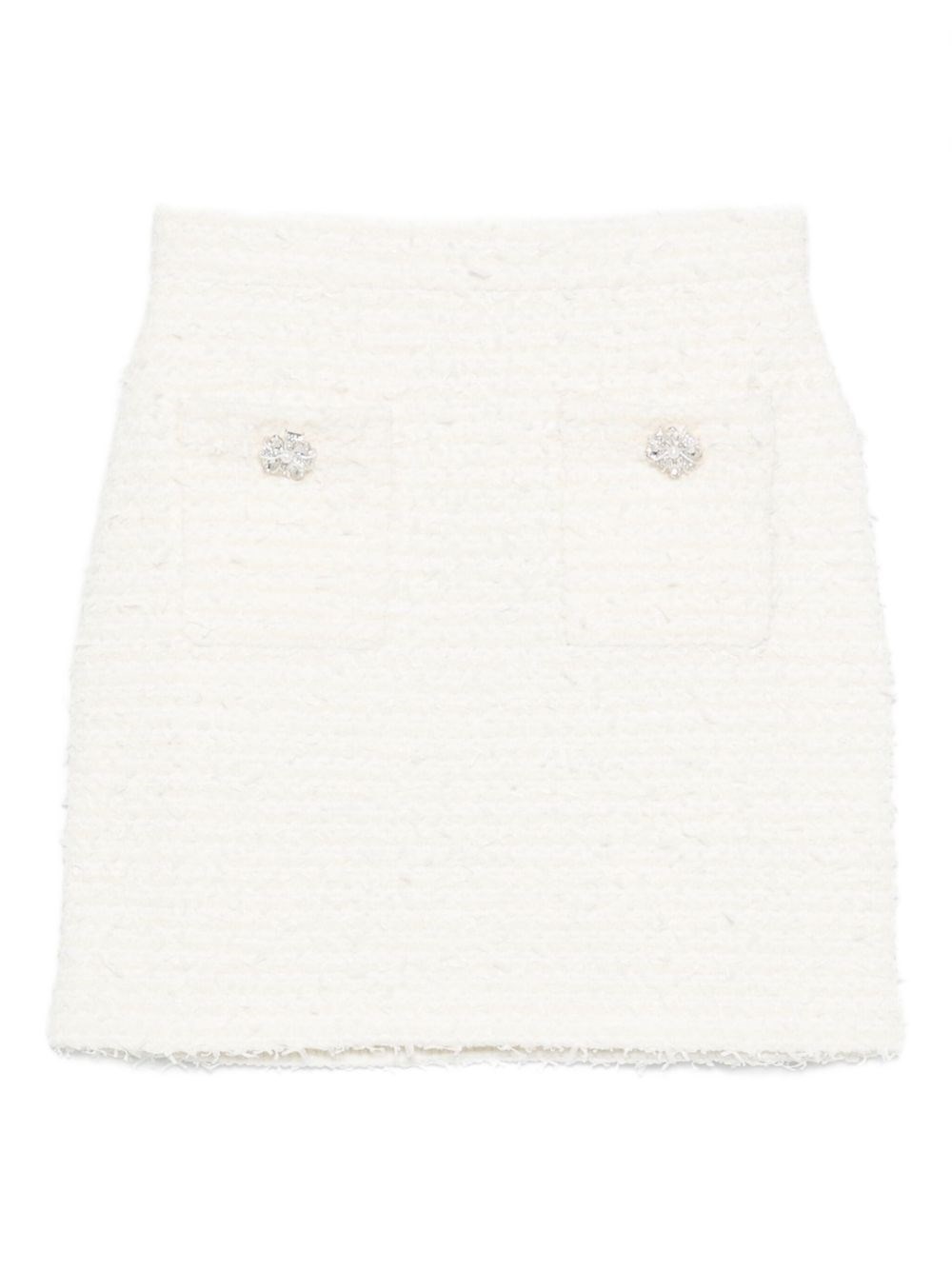Self-portrait Self Portrait Crystal Embellished Mini Skirt In Sand