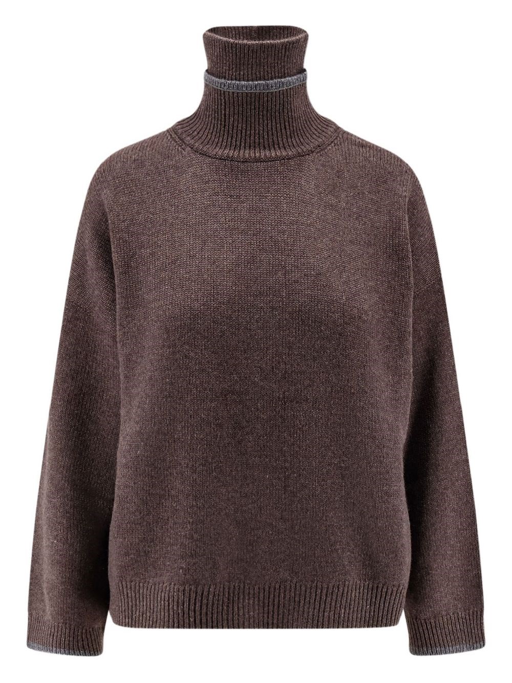 Brunello Cucinelli Women Cashmere Turtle-neck Sweater In Brown